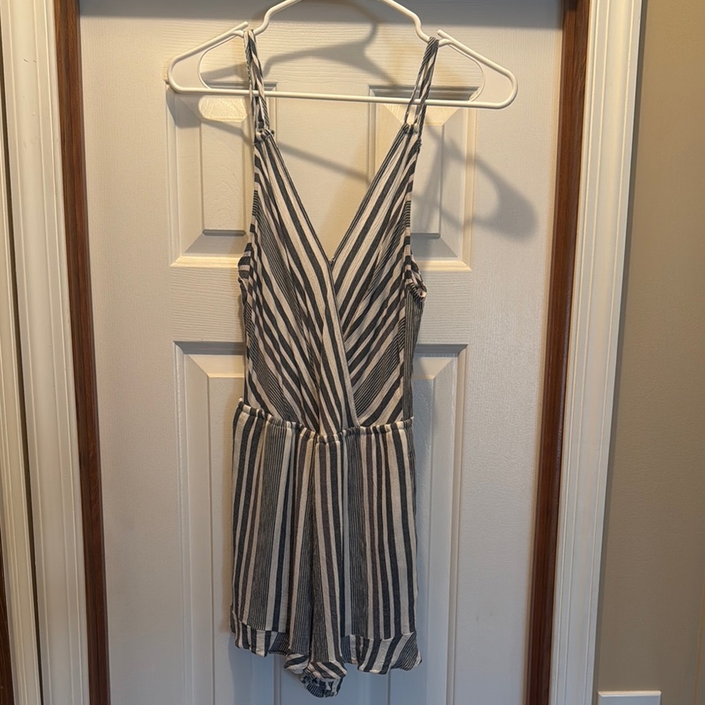 Striped Sleeveless Romper